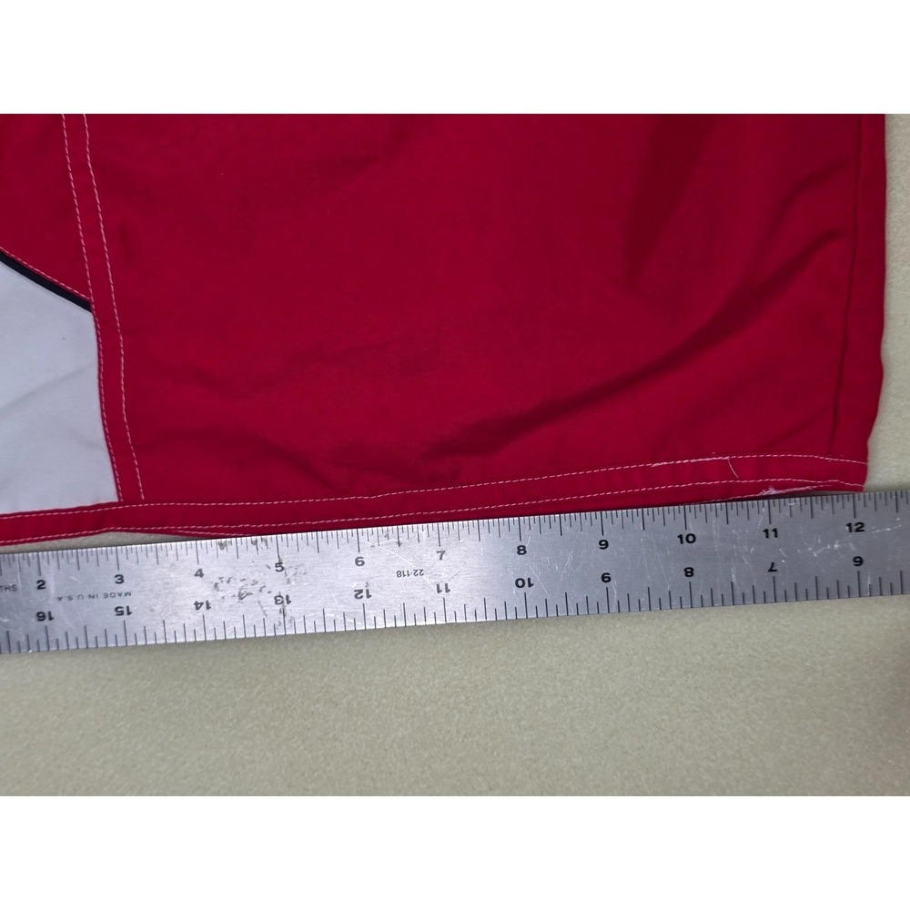 TYR Men's Swim Trunks Shorts Size M Red White Deck-X Lifeguard w/ Comfort Liner - Picture 9 of 13